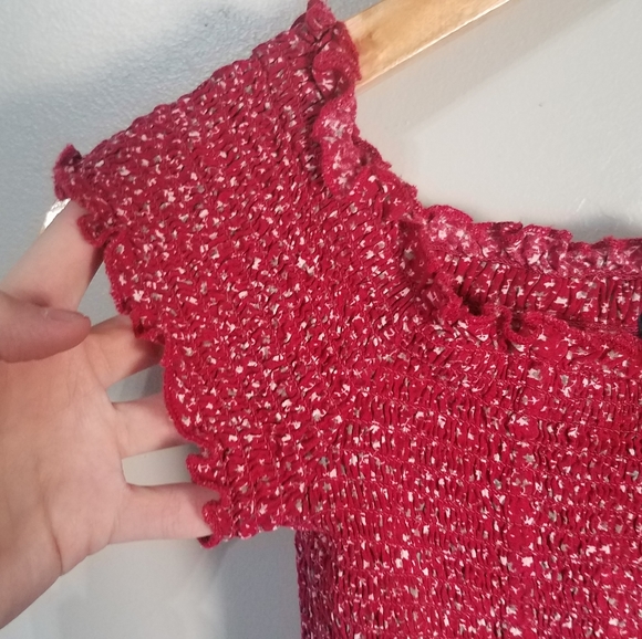 Brandy Melville Floral Off Shoulder Smocked Dress - Picture 5 of 8